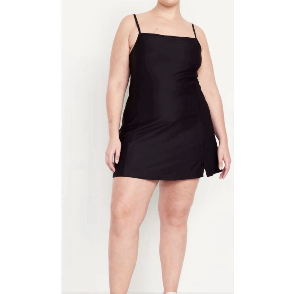 OLD NAVY Active Go-Dry PowerSoft Athletic Black Dress Build In Bodysuit Large